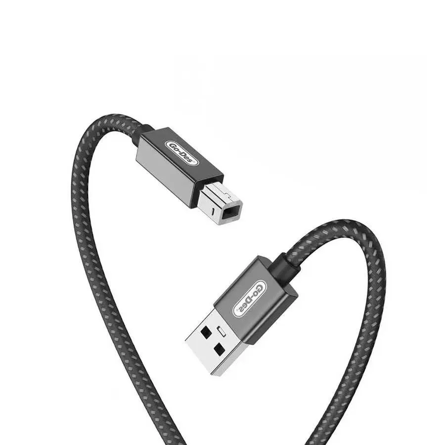 Go Des GD-HM836 USB-A to USB-B 2.0 Örgülü Yazıcı Kablosu, 2 Metre