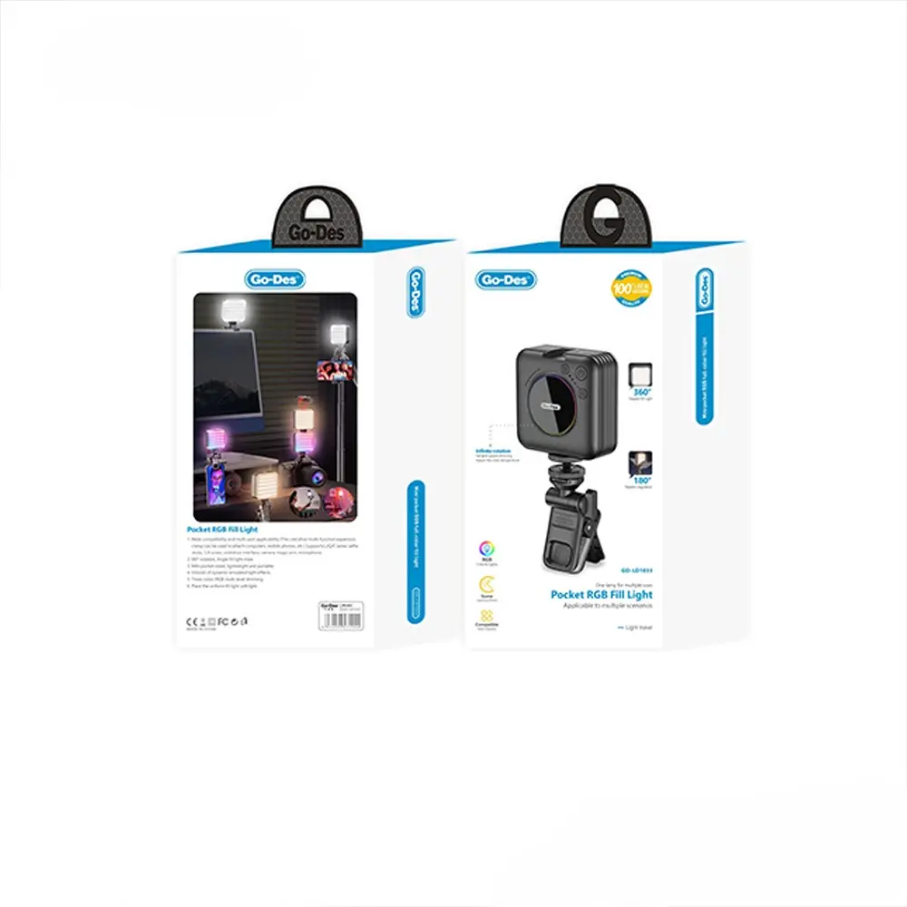 Go Des GD-LD1033 RGB LED Telefon ve Kamera Üstü Aydınlatma Işığı