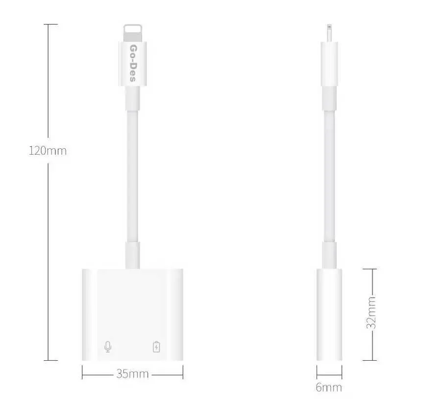Go Des GD-OR881 Lightning Şarj ve Ses Adaptörü
