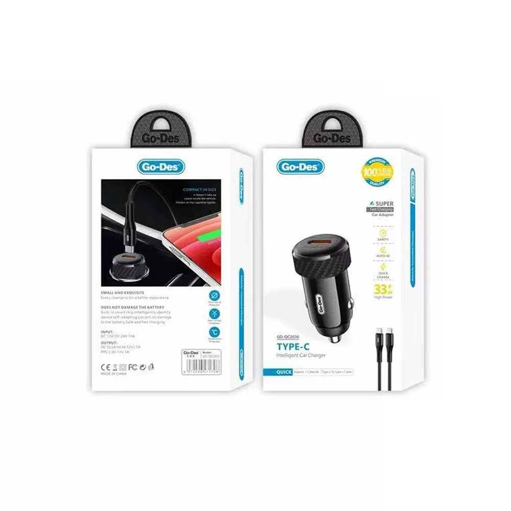 Go-Des GD-QC2036 33W PD Type-C Araç Şarj Cihazı