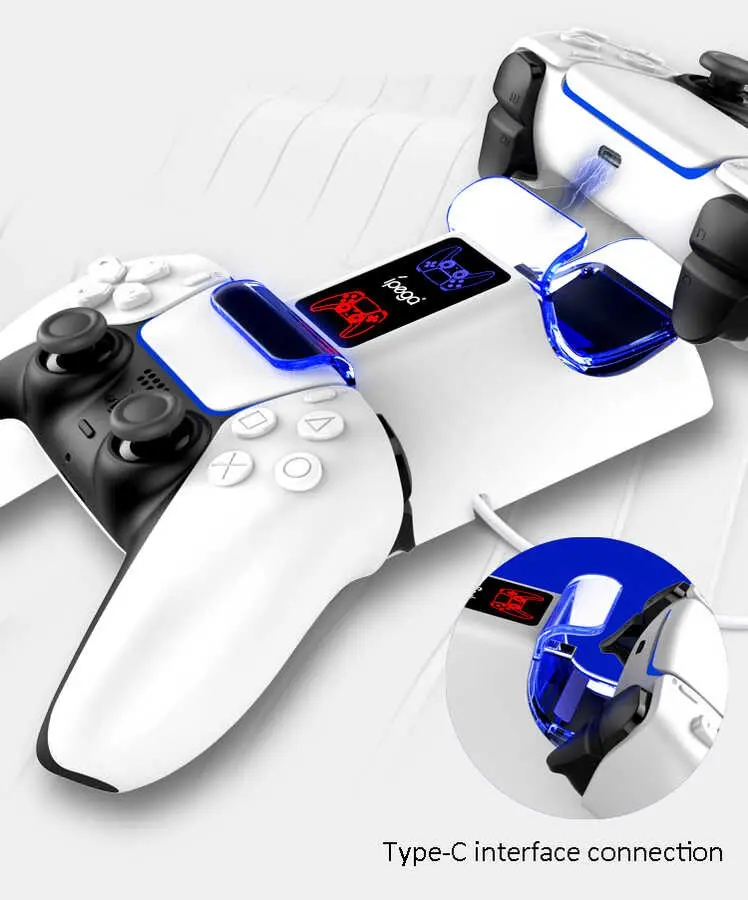 iPega PG-P5003 PlayStation 5 DualSense Şarj İstasyonu, 2 Kollu