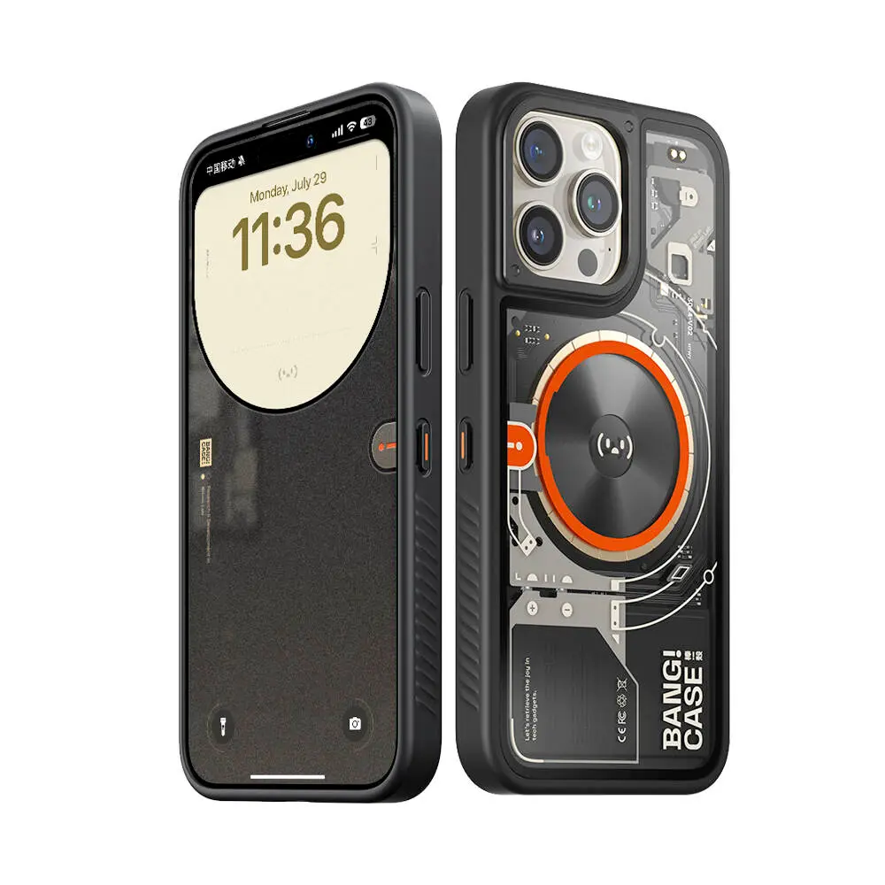 iPhone 15 Pro MagSafe Uyumlu Bluetooth Butonlu Akıllı Kılıf - Bitmo Lab Bangcase