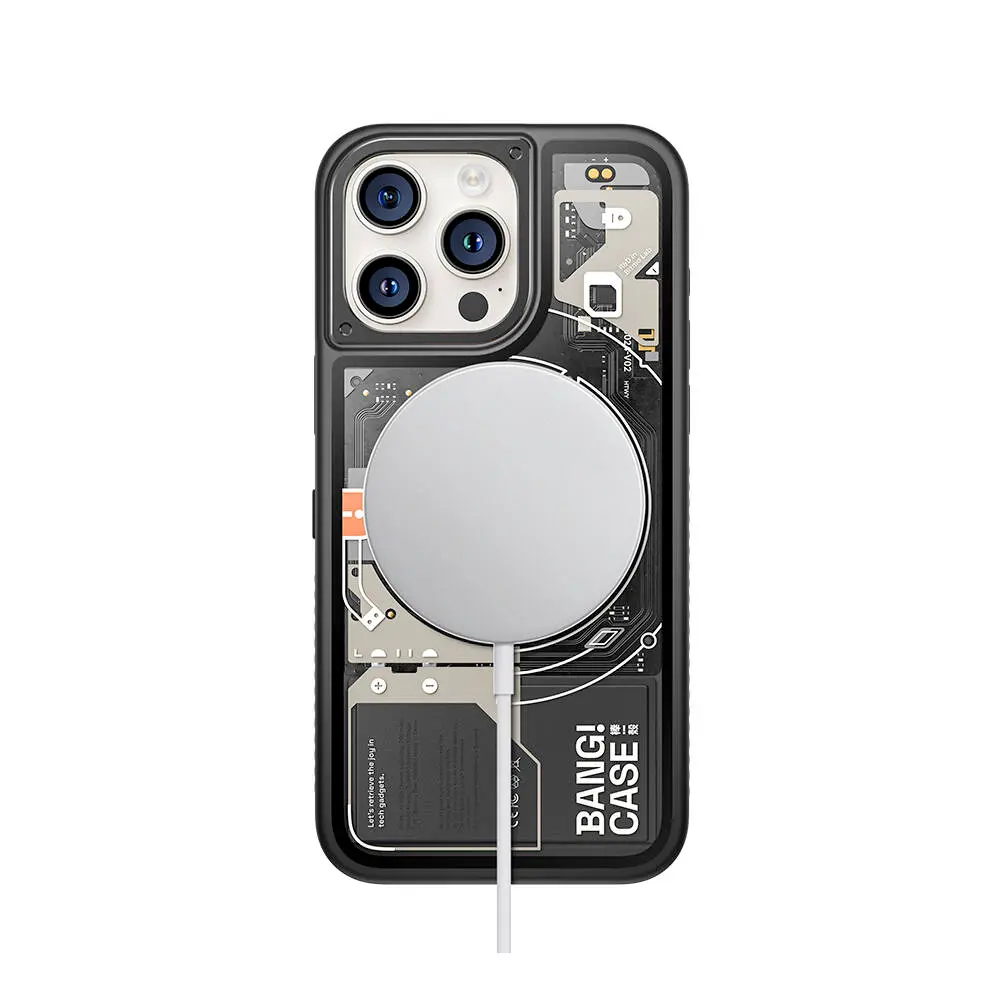 iPhone 15 Pro MagSafe Uyumlu Bluetooth Butonlu Akıllı Kılıf - Bitmo Lab Bangcase