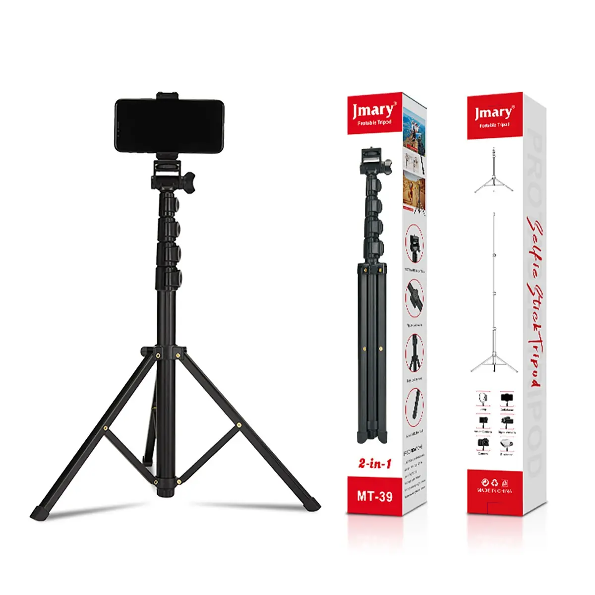 Jmary MT-39 2'si 1 Arada Monopod Tripod, 153 cm ve 360 Derece Başlık