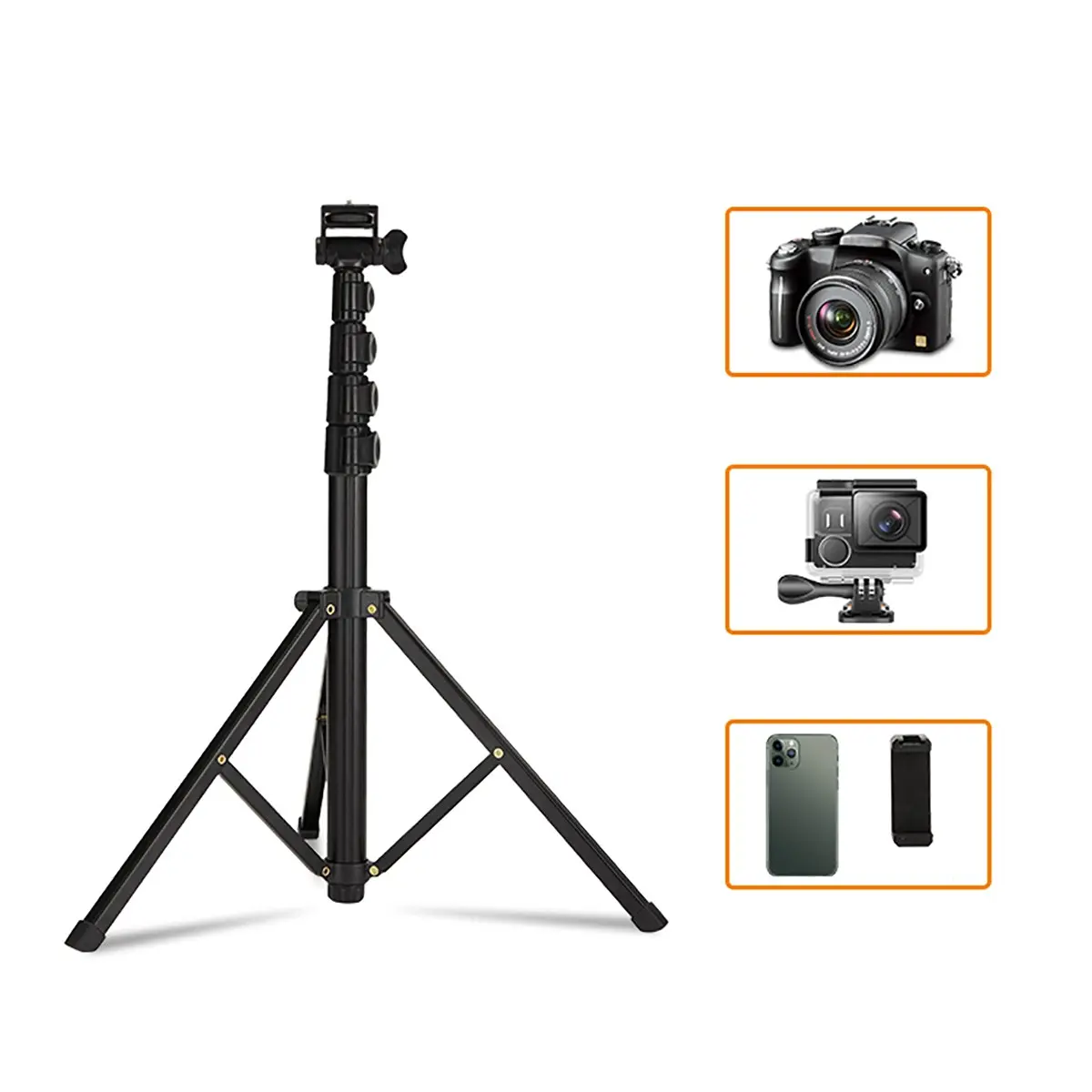 Jmary MT-39 2'si 1 Arada Monopod Tripod, 153 cm ve 360 Derece Başlık