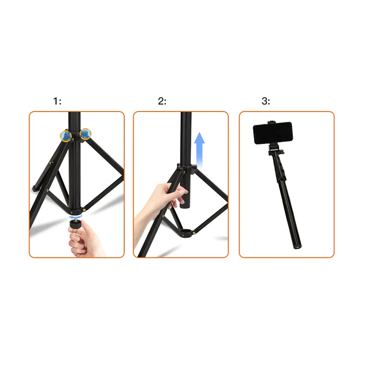 Jmary MT-39 2'si 1 Arada Monopod Tripod, 153 cm ve 360 Derece Başlık