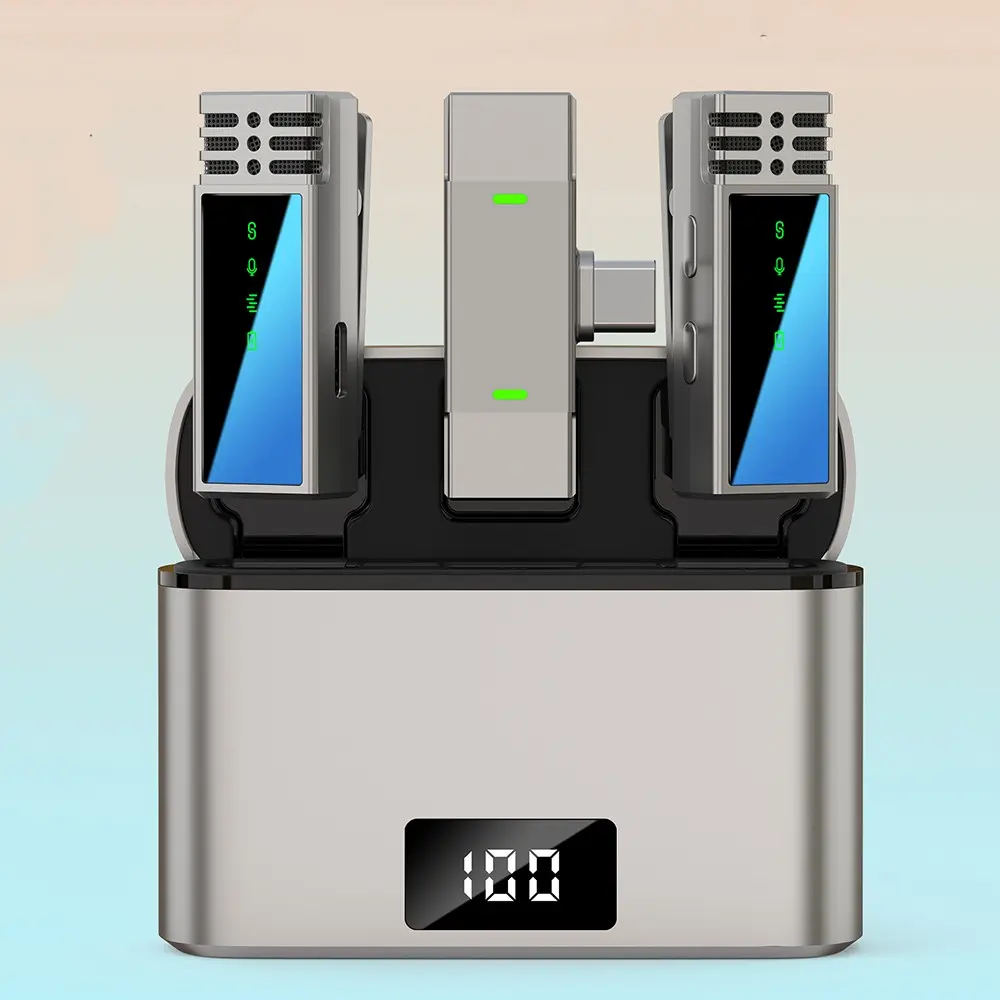 Jmary MW-15 Type-C Kablosuz Yaka Mikrofonu, 2.4GHz ve Şarj Kutulu