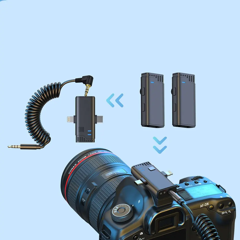 Jmary MW-16 3'ü 1 Arada Kablosuz Yaka Mikrofonu, 2.4GHz
