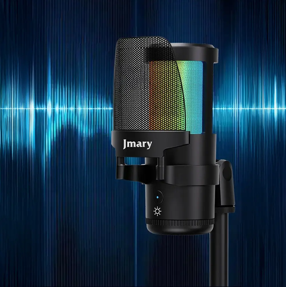 Jmary MC-PW13 USB Mikrofon, Ayrılabilir Pop Filtreli ve 360° Dönebilen
