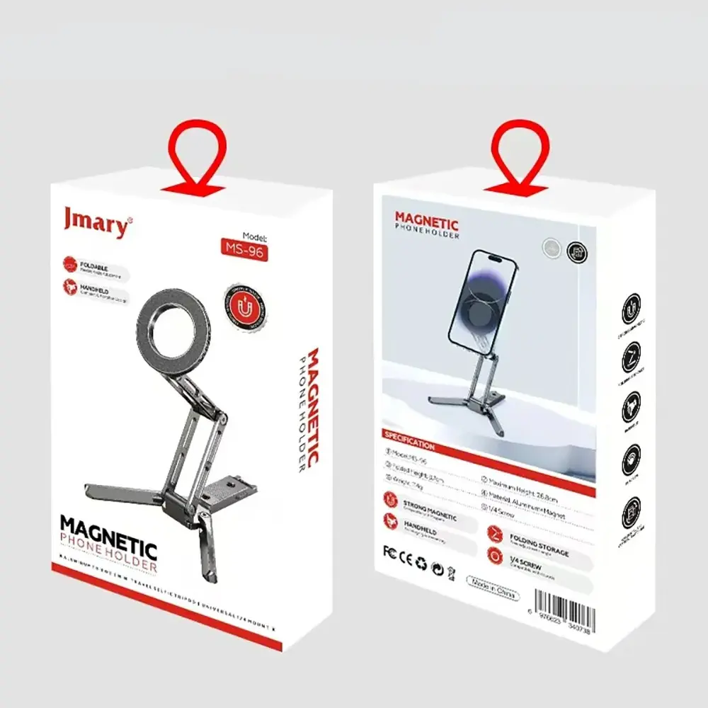 Jmary MS-96 Katlanabilir Manyetik Telefon Standı, 360° Dönebilen