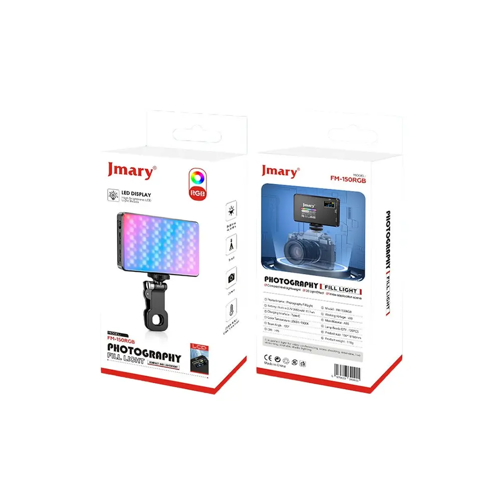 Jmary FM-150RGB RGB LED Telefon ve Kamera Üstü Video Işığı
