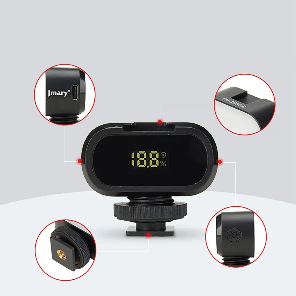 Jmary FM-16RGB Mandallı RGB LED Video Işığı, 750 mAh