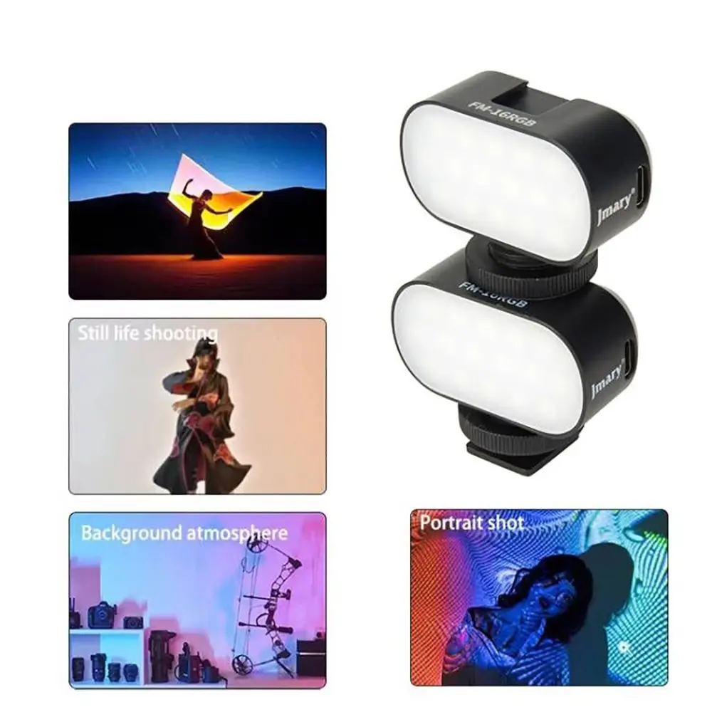 Jmary FM-16RGB Mandallı RGB LED Video Işığı, 750 mAh