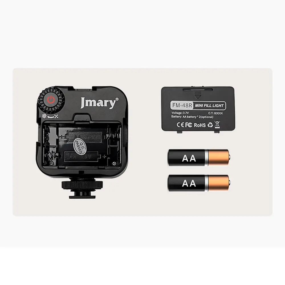 Jmary FM-48R Mini Fill Light Telefon-Kamera Üstü Pilli Aydınlatma Işığı