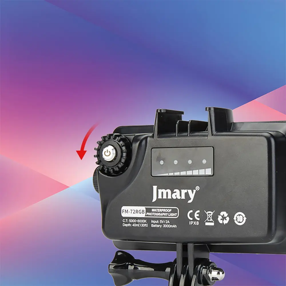 Jmary FM-72RGB IPX8 Su Altı Kamera Işığı, 5000 LUX RGB