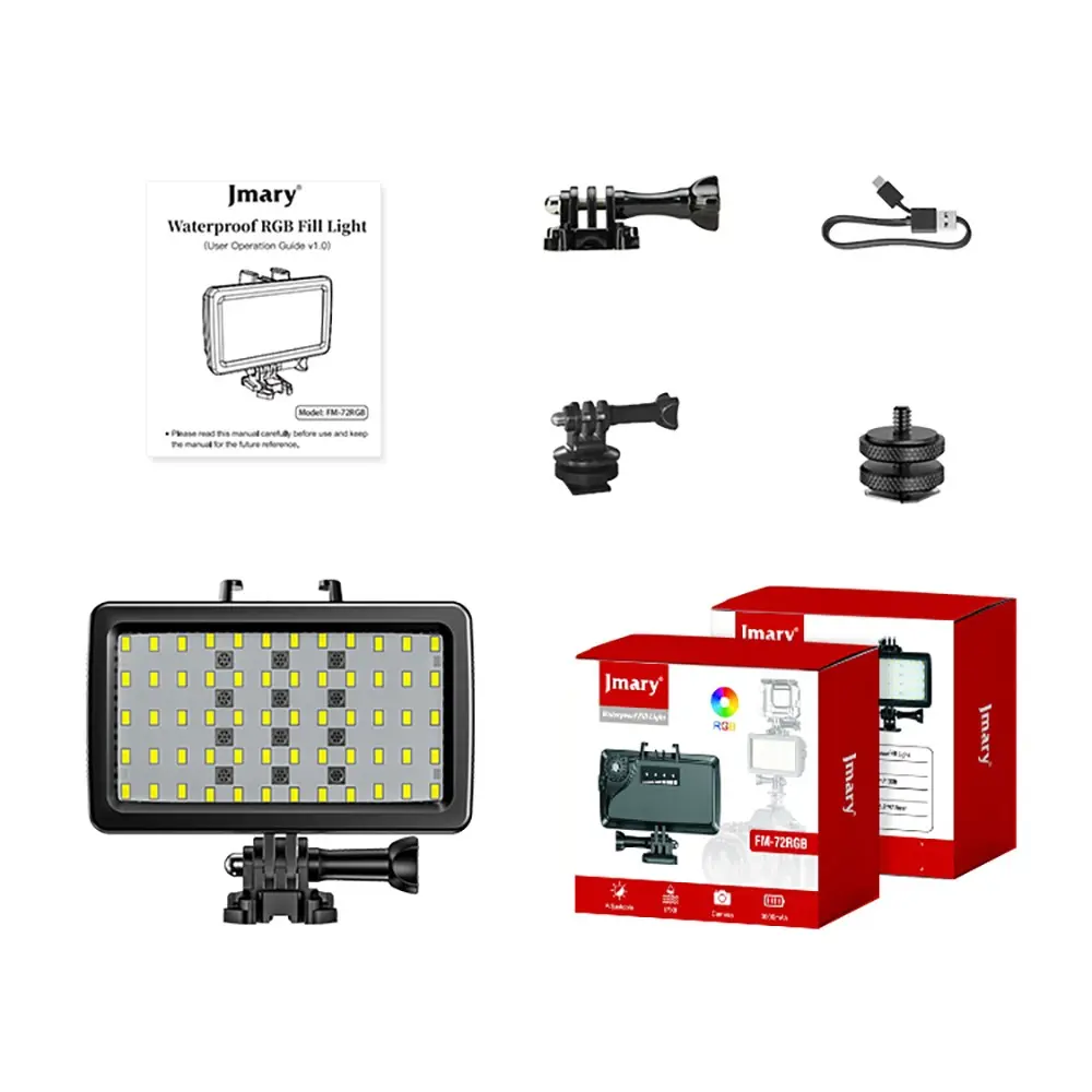Jmary FM-72RGB IPX8 Su Altı Kamera Işığı, 5000 LUX RGB