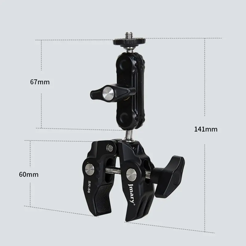 Jmary SR-56 Ayarlanabilir Alüminyum Kelepçe, Telefon ve Kamera Tutucu