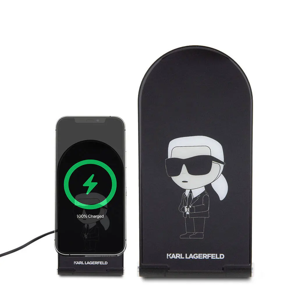 Karl Lagerfeld Katlanabilir Magnetik Kablosuz Şarj Standı - Siyah