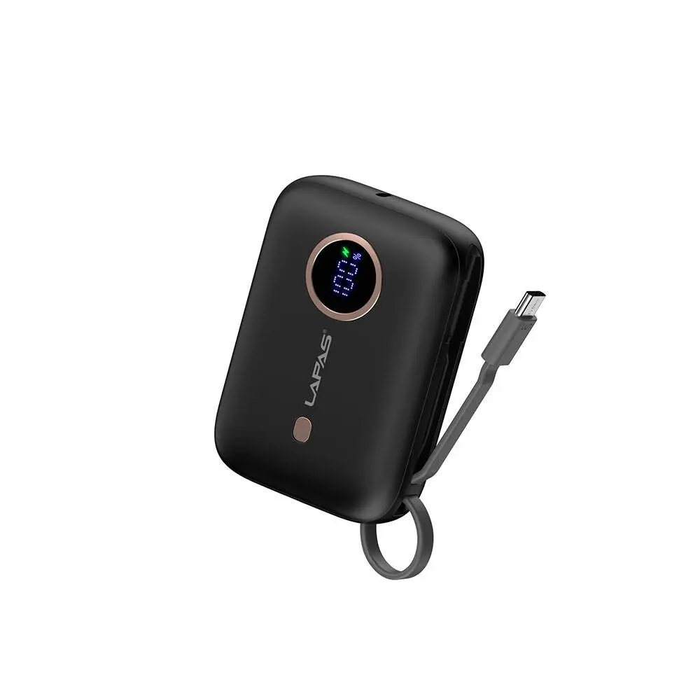 Lapas LP-PW001 10.000mAh Type-C Kablolu Powerbank, Dijital LED Göstergeli