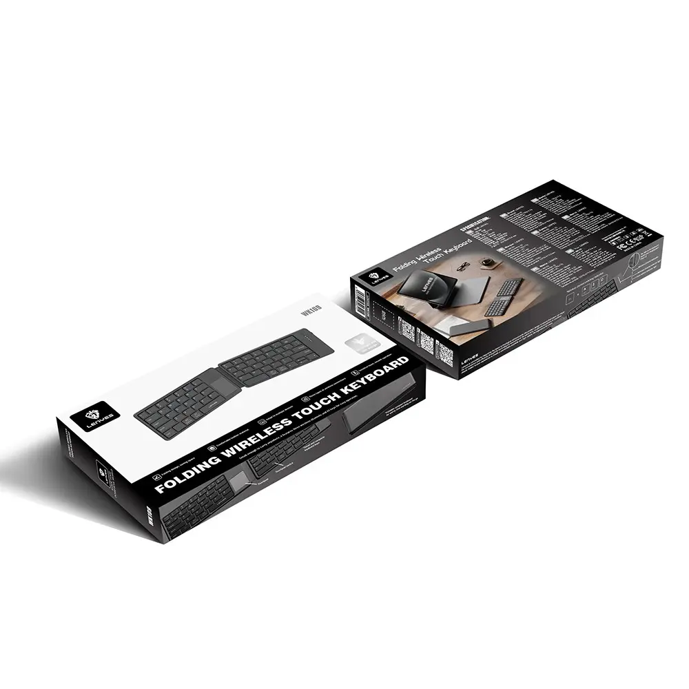Lenyes WK109 Katlanabilir Kablosuz Klavye, Touch Pad ve Sessiz Tuşlu
