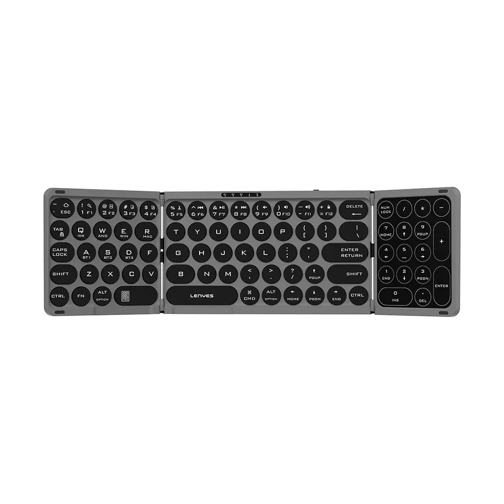 Lenyes WK110 Katlanabilir Kablosuz Bluetooth Klavye, Touch Pad ve Num Pad