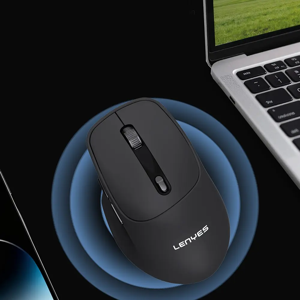 Lenyes WS105 Kablosuz Mouse, Sessiz Butonlu ve Çift Bluetooth Bağlantılı