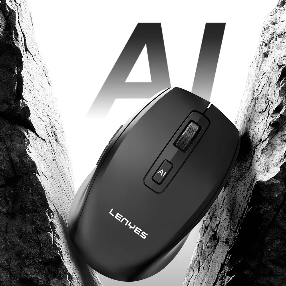 Lenyes WS106 Kablosuz Mouse, AI Tuşlu ve Çift Bluetooth Bağlantılı