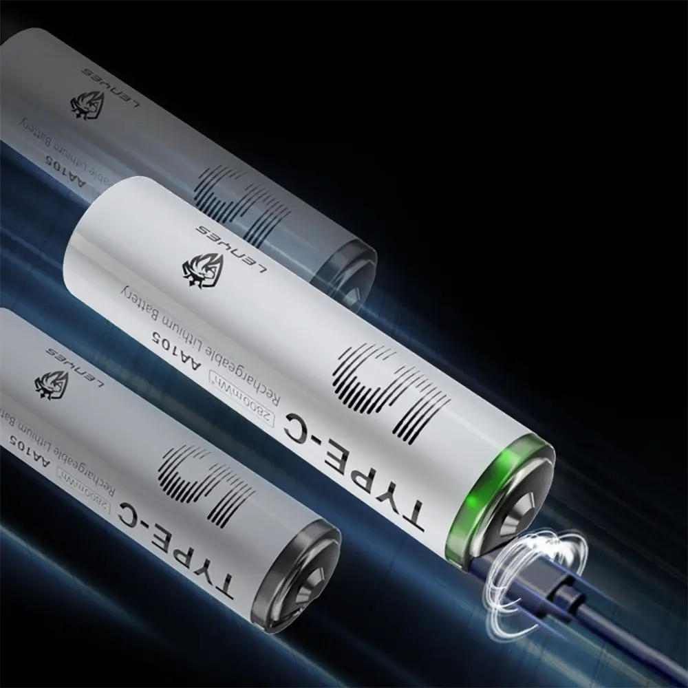 Lenyes AA105 Type-C Şarjlı AA Lityum-ion Pil, 2800mWh 1.5V, 2 Adet