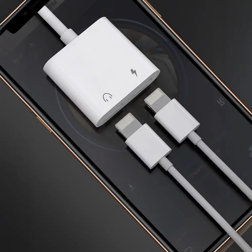 Lenyes AX92 Lightning to Lightning 2'si 1 Arada Şarj ve Kulaklık Dönüştürücü