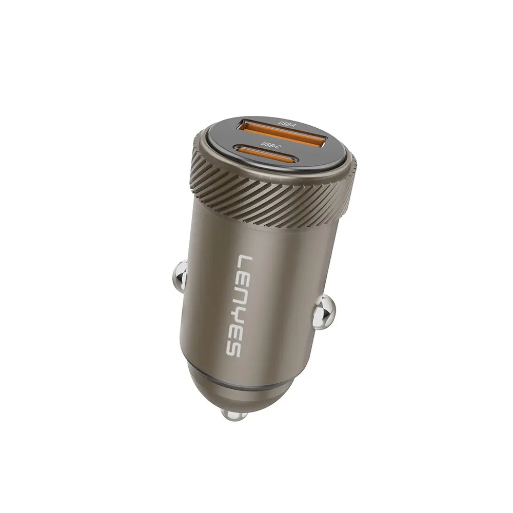 Lenyes CA57 30W Mini Araç Şarj Aleti, Dual Type-C + USB-A