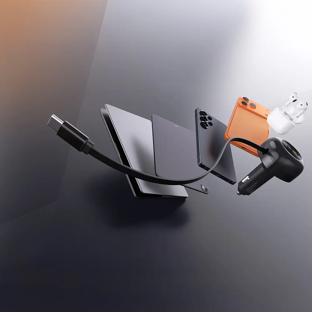 Lenyes CA59 Type-C ve USB-A Portlu Araç Şarj Aleti, PD 60W