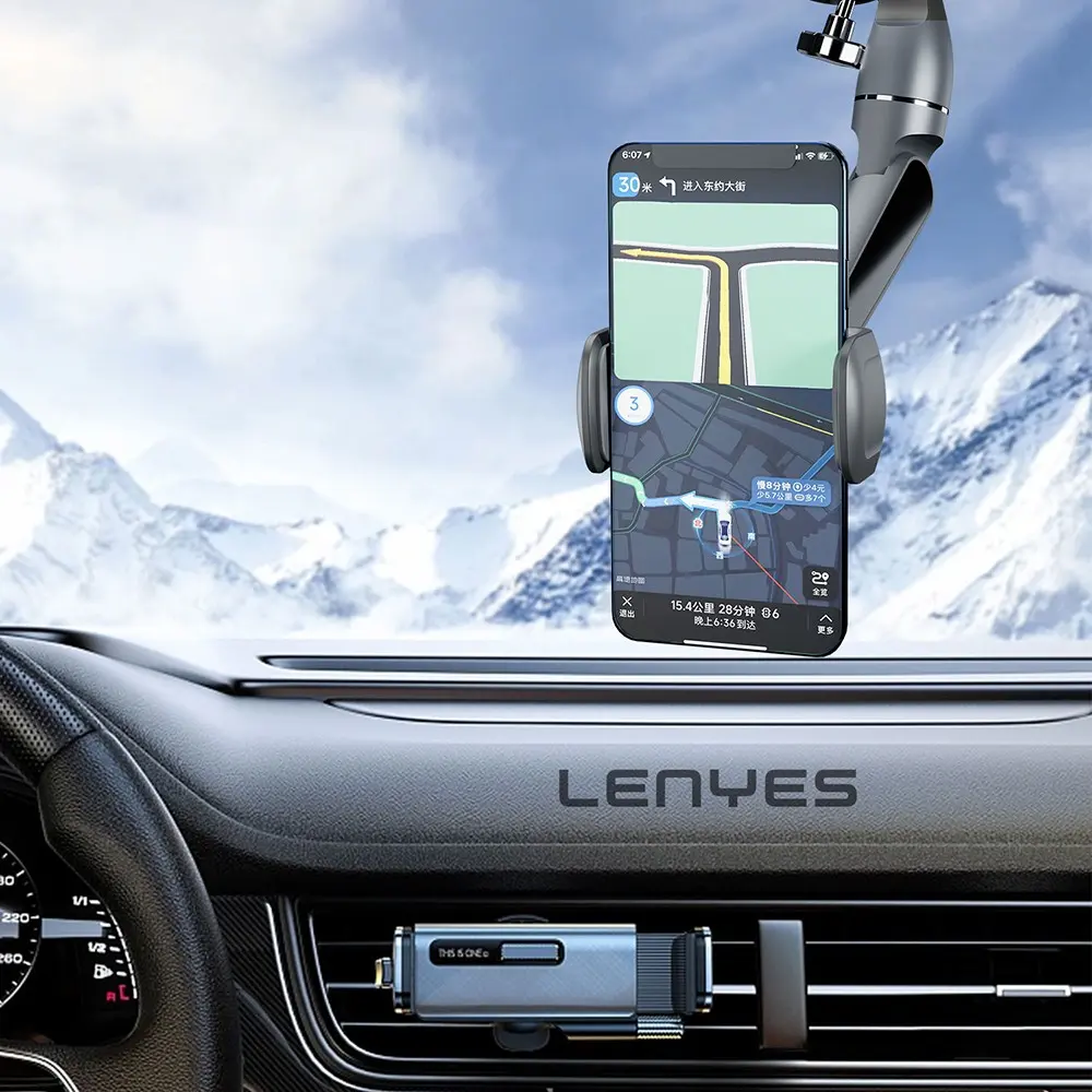 Lenyes CR146 360 Derece Dönebilen Dikiz Ayna Araç Telefon Tutucu