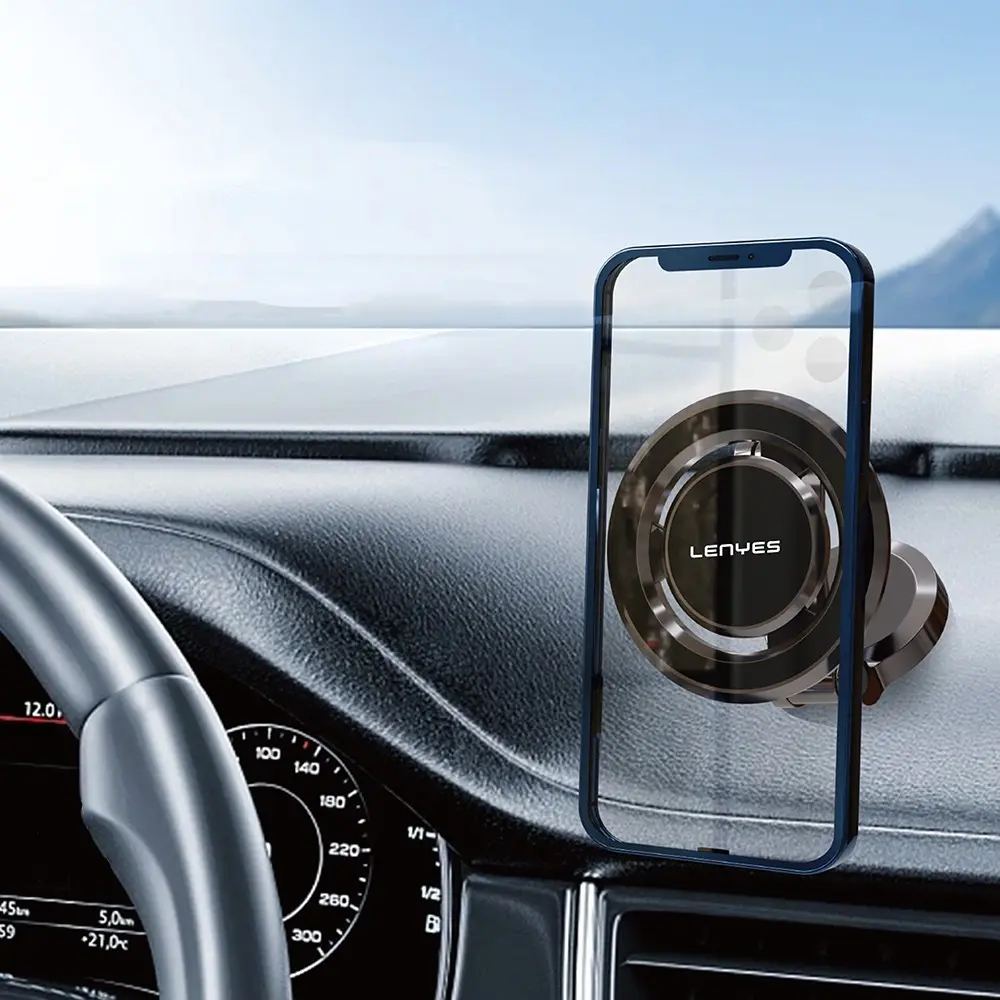 Lenyes CR160 MagSafe Uyumlu 360° Oynar Başlıklı Araç İçi Telefon Tutucu