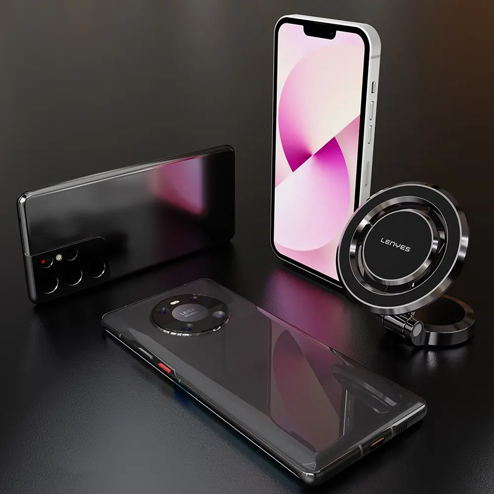 Lenyes CR160 MagSafe Uyumlu 360° Oynar Başlıklı Araç İçi Telefon Tutucu