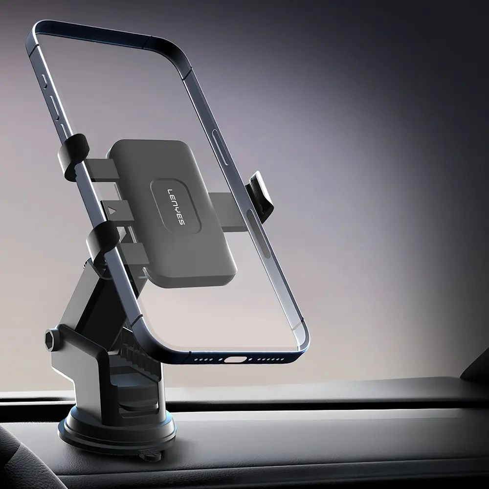 Lenyes CR195 Vantuzlu 360° Dönebilen Araç Telefon Tutucu