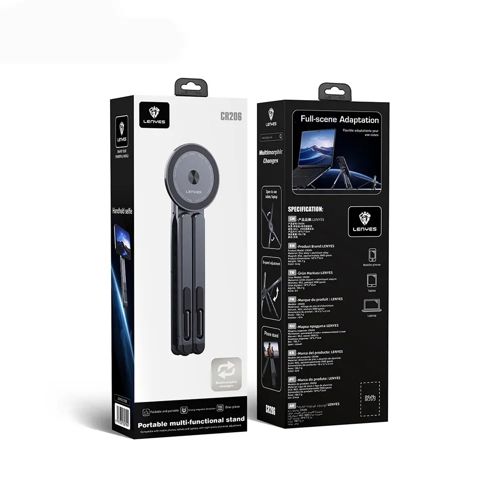 Lenyes CR206 8 Kademeli Manyetik Laptop, Tablet ve Telefon Standı