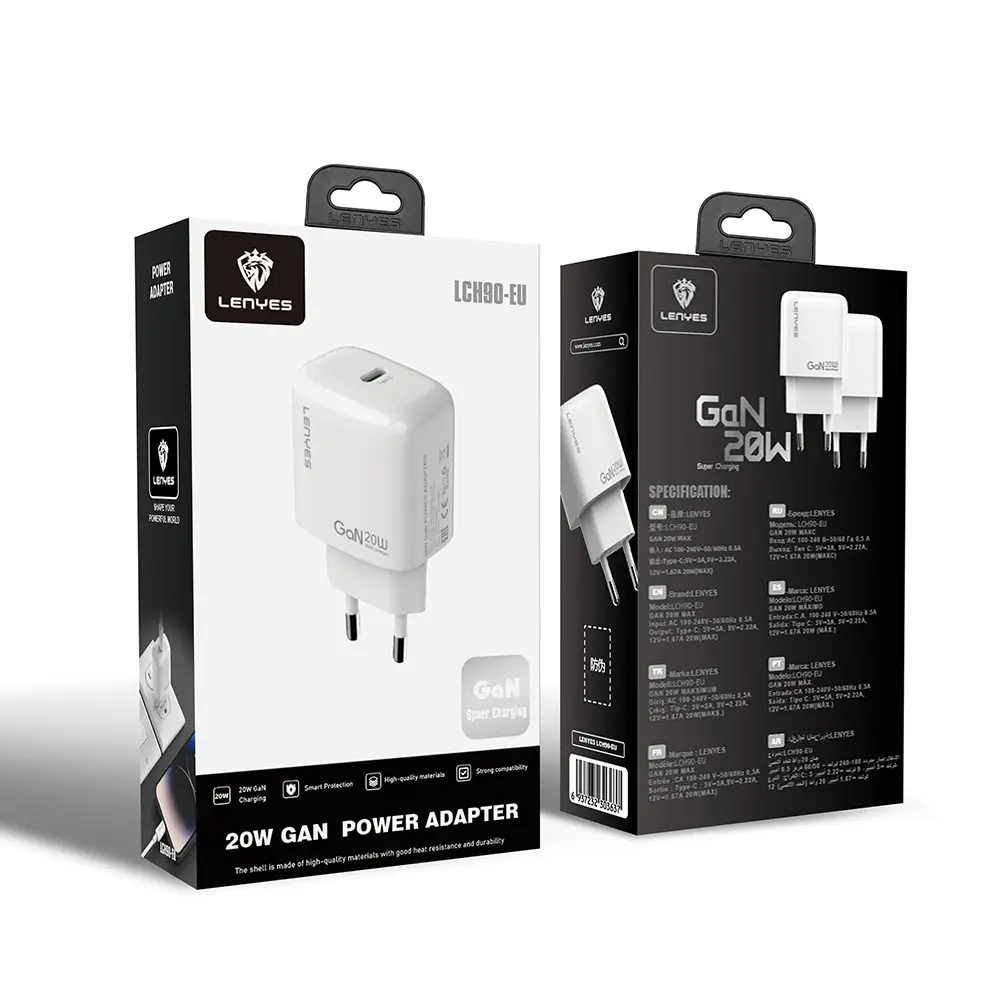 Lenyes LCH90 20W GaN Type-C PD Şarj Adaptörü, Beyaz