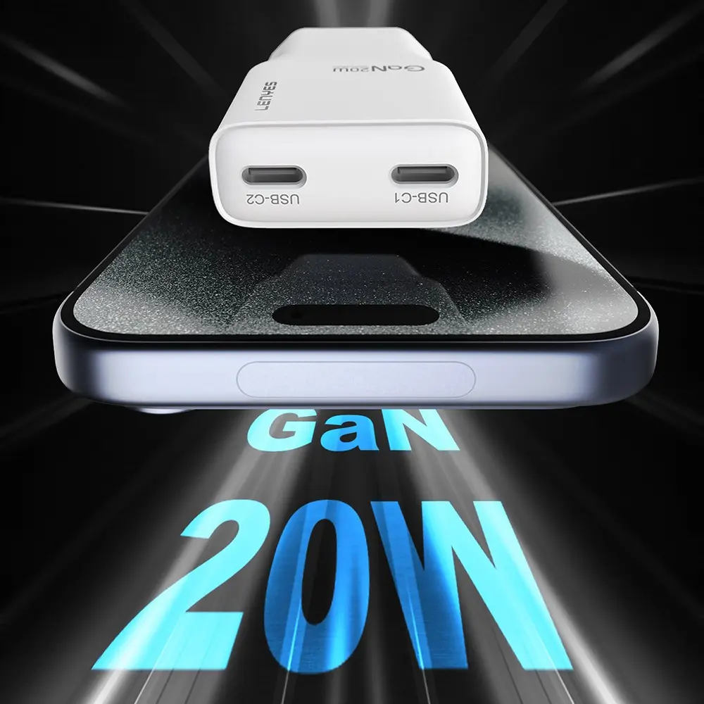 Lenyes LCH15 20W GaN Şarj Adaptörü ve Type-C to Type-C Kablo Seti