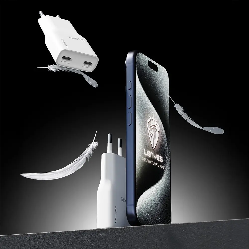 Lenyes LCH15 20W GaN Şarj Adaptörü ve Type-C to Type-C Kablo Seti