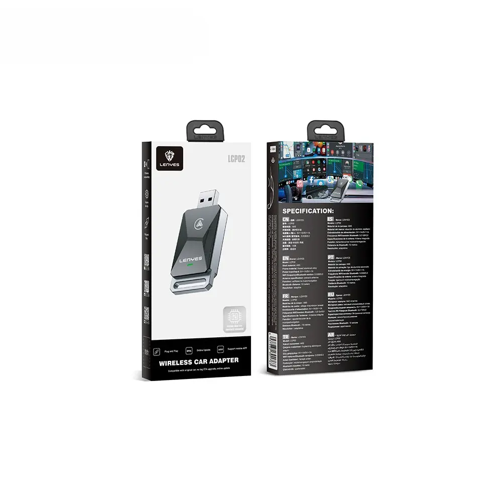 Lenyes LCP02 Kablosuz CarPlay ve Android Auto Adaptörü, Bluetooth 5.0