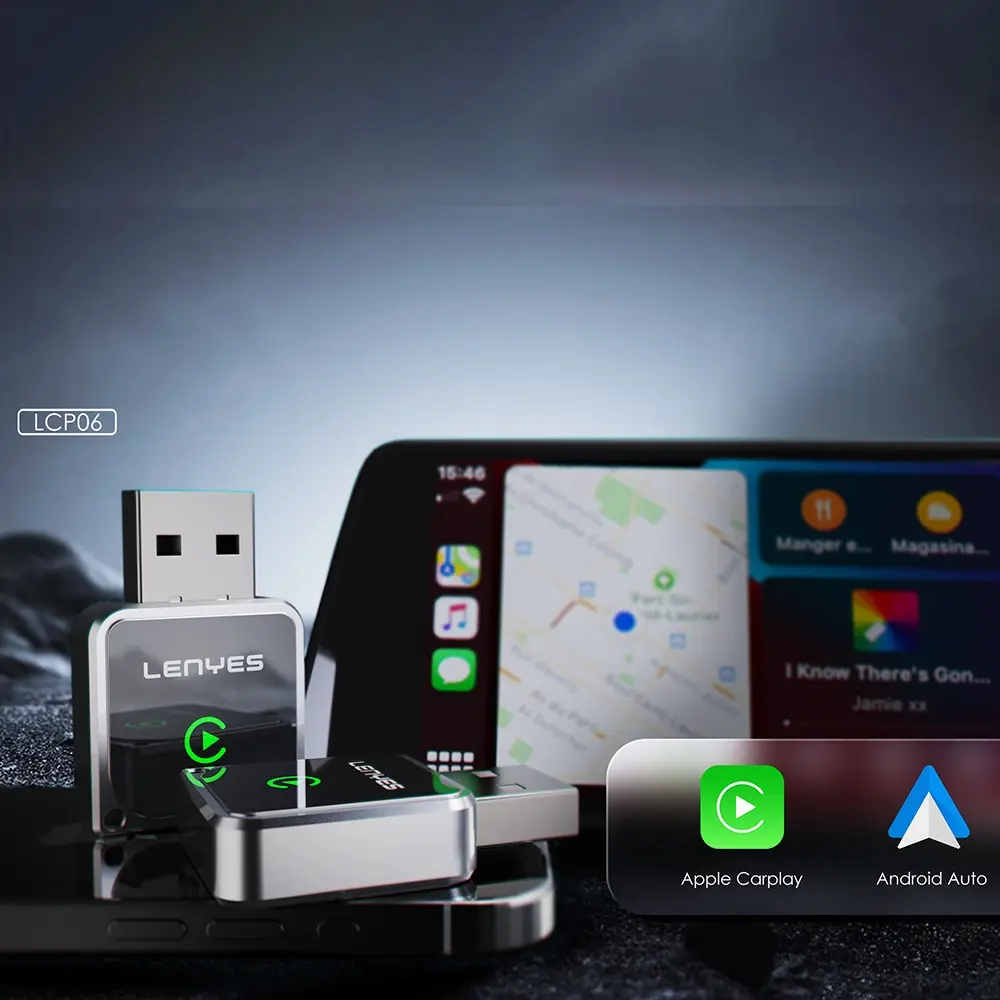 Lenyes LCP06 Kablosuz CarPlay ve Android Auto Adaptörü, Bluetooth 5.3
