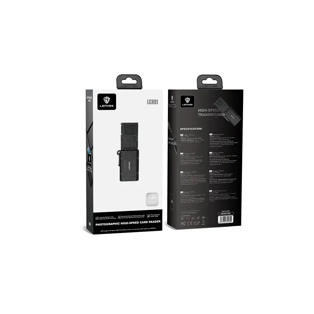 Lenyes LCR01 Type-C Kart Okuyucu ve Depolama Kutusu, 10 Gbps