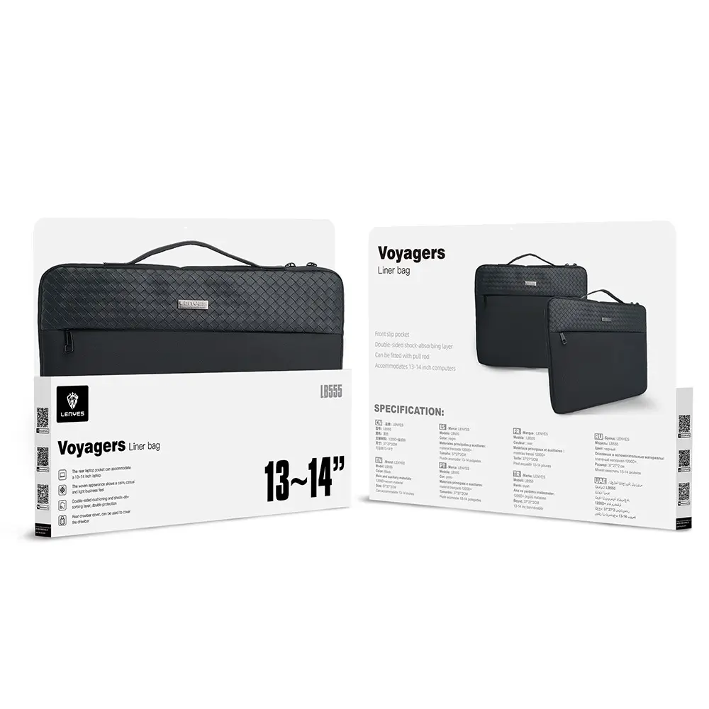 Lenyes LB555 Voyagers Serisi 1200D Su Geçirmez 13-14 inç Laptop Çantası