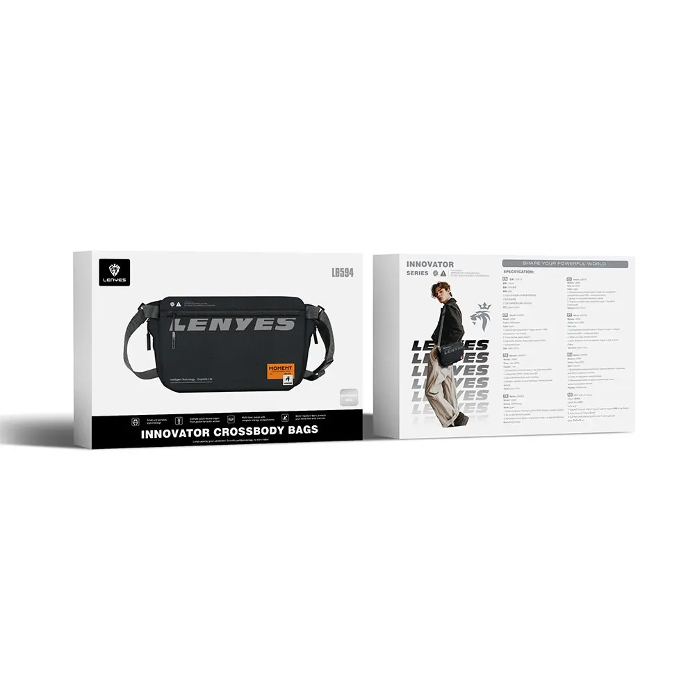 Lenyes LB594 Innovator Crossbody Çapraz Vücut Çantası, Manyetik Tokalı ve Su İtici