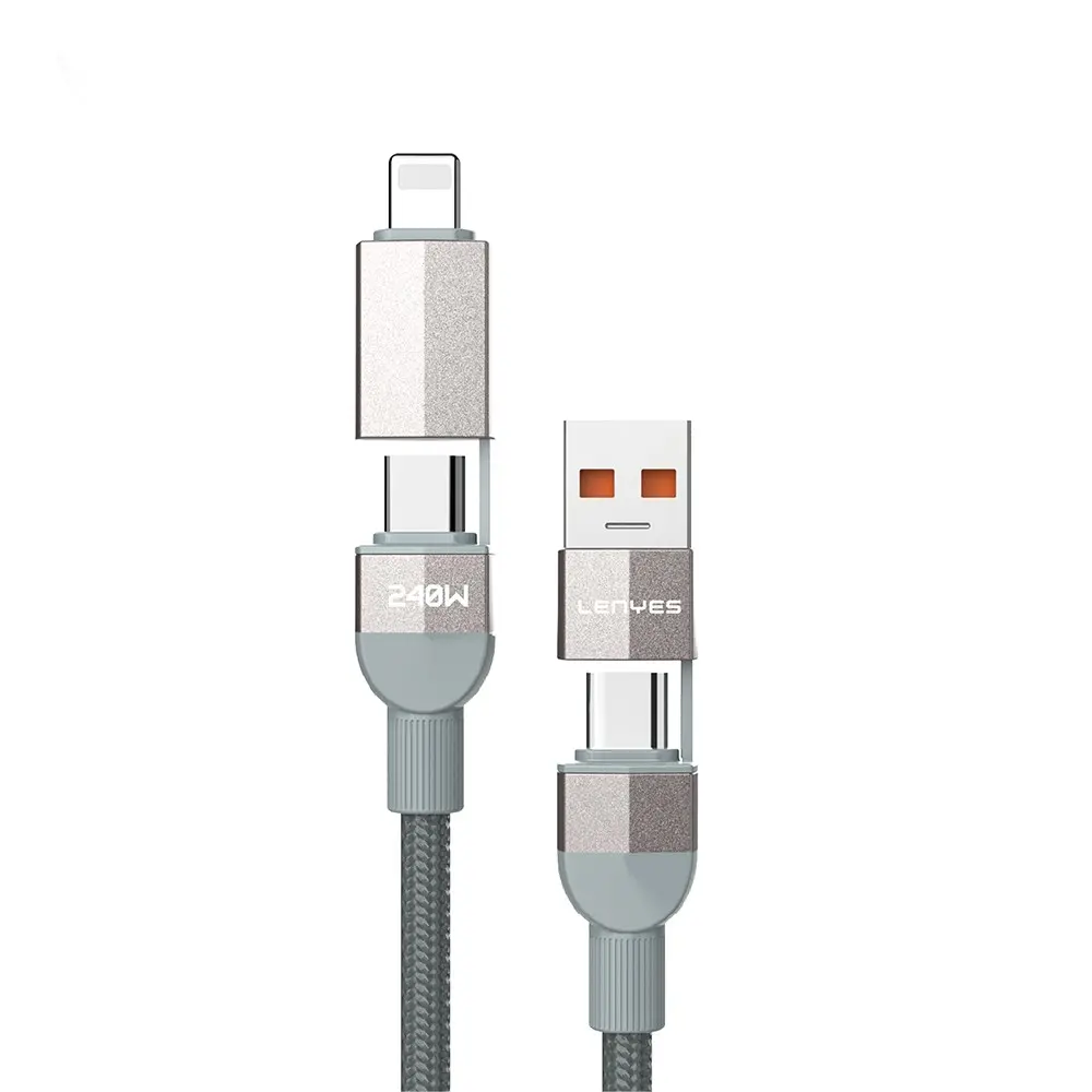 Lenyes LC543 4'ü 1 Arada 240W USB-A / Type-C Şarj ve Data Kablosu, 1 m