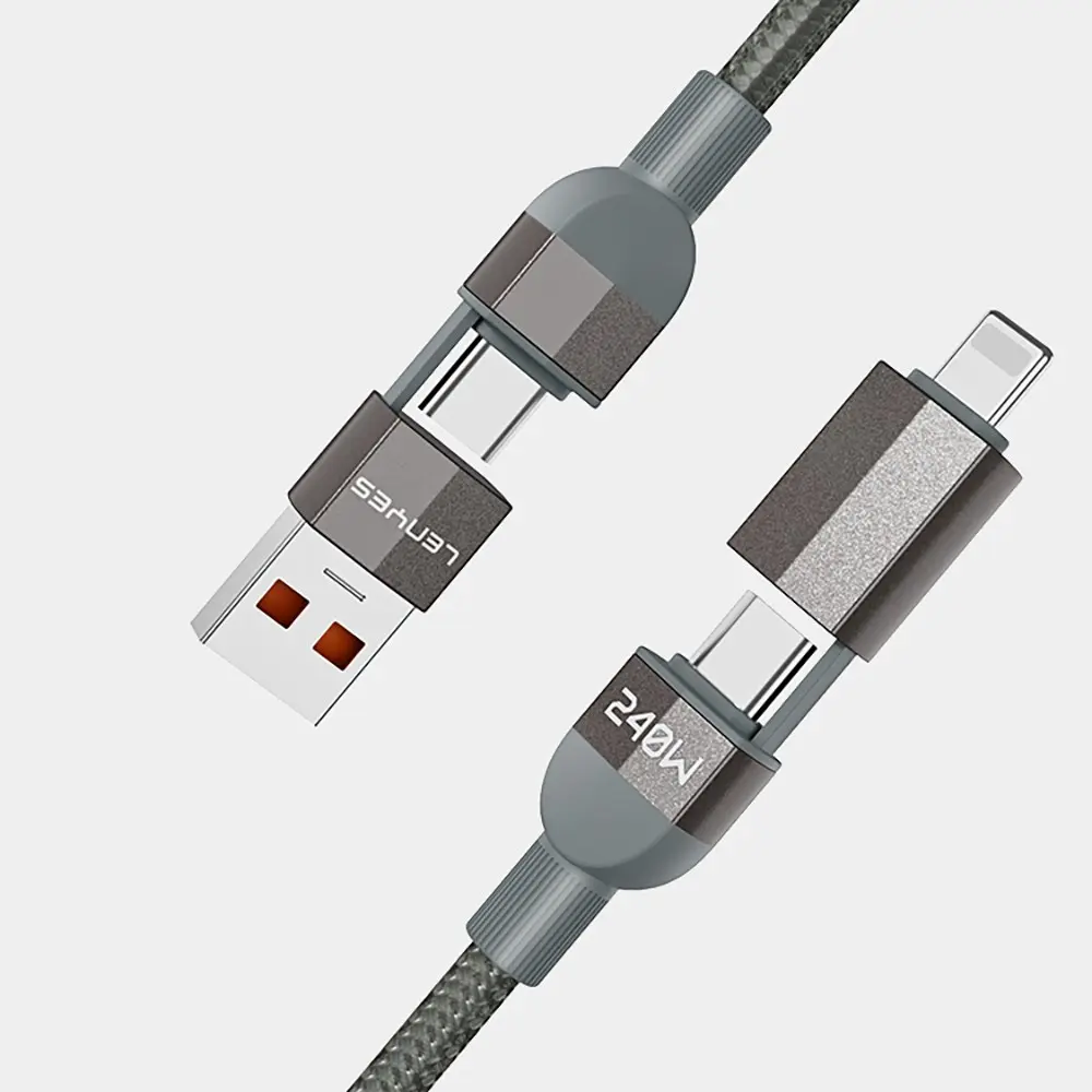 Lenyes LC543 4'ü 1 Arada 240W USB-A / Type-C Şarj ve Data Kablosu, 1 m