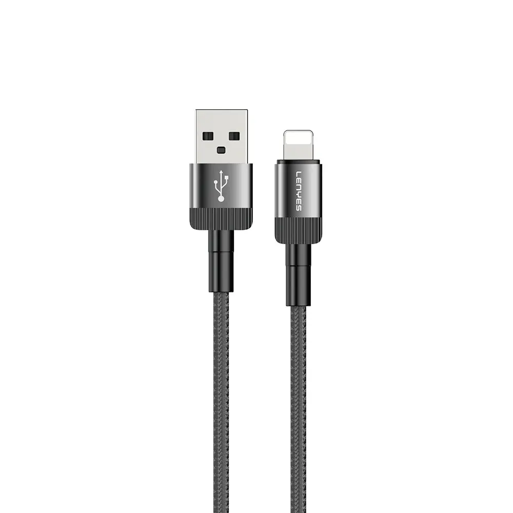 Lenyes LC546 USB-A to Lightning Örgülü Şarj ve Data Kablosu, 12W 1 m