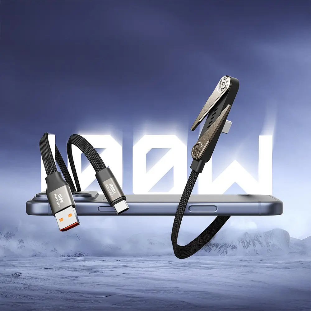 Lenyes LC553 Type-C to Type-C Şarj ve Data Kablosu, 100W, Standlı, 1 m