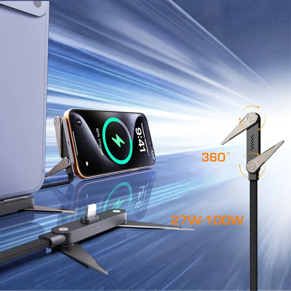 Lenyes LC553 Type-C to Type-C Şarj ve Data Kablosu, 100W, Standlı, 1 m