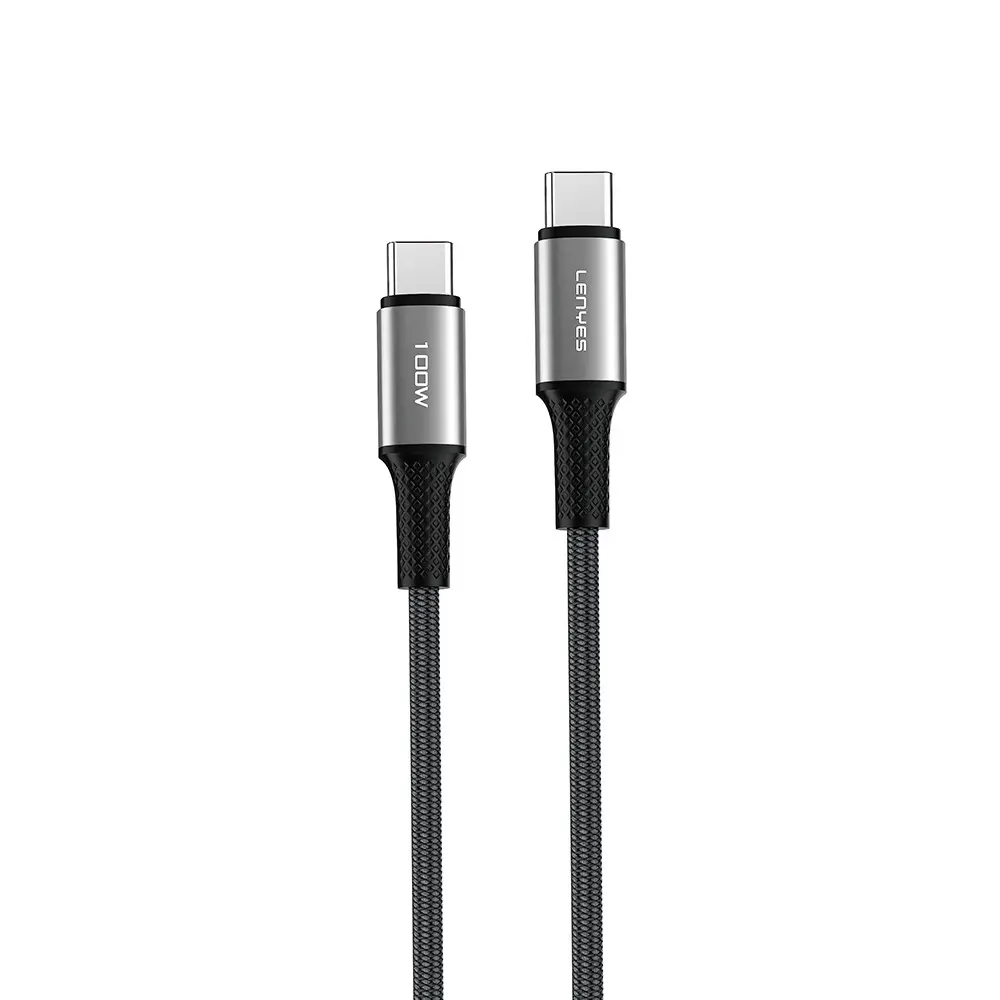 Lenyes LC561 Type-C to Type-C 100W PD Örgü Şarj ve Data Kablosu, 1 m